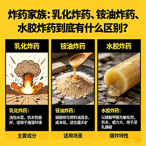 肇源炸药家族：乳化炸药、铵油炸药、水胶炸药到底有什么区别？